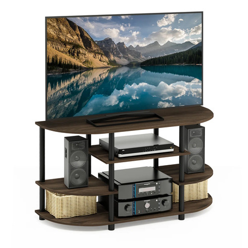 Walnut black corner stand - black,